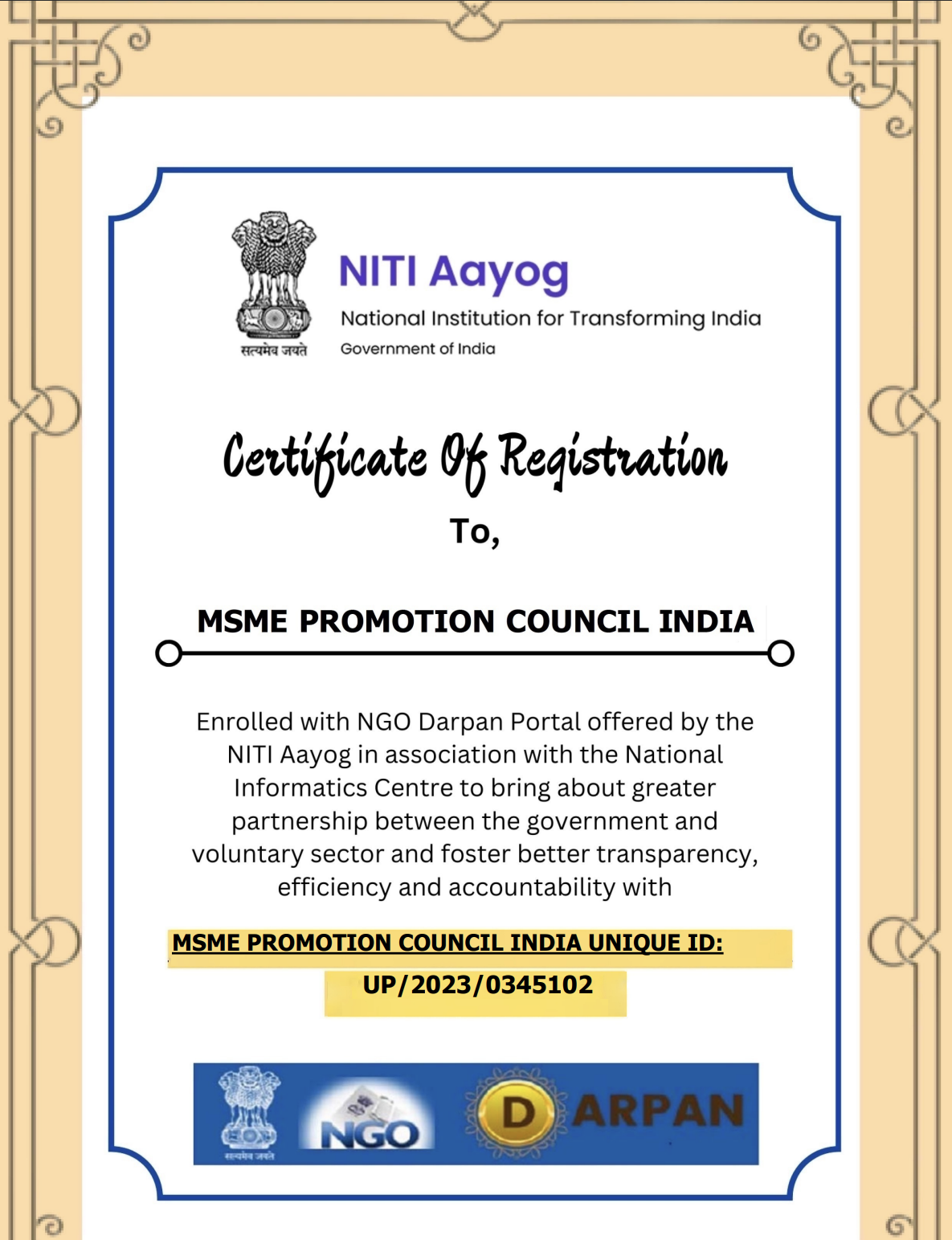 Rajasthan Certificate NGO